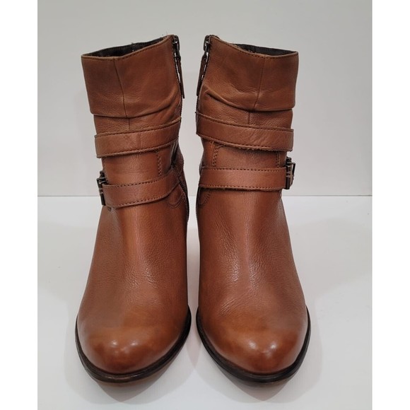 Tamaris Tora Germany Brown Soft Leather Chestnut Heeled Zip Ankle Boots Sz.8.5 - Picture 2 of 11